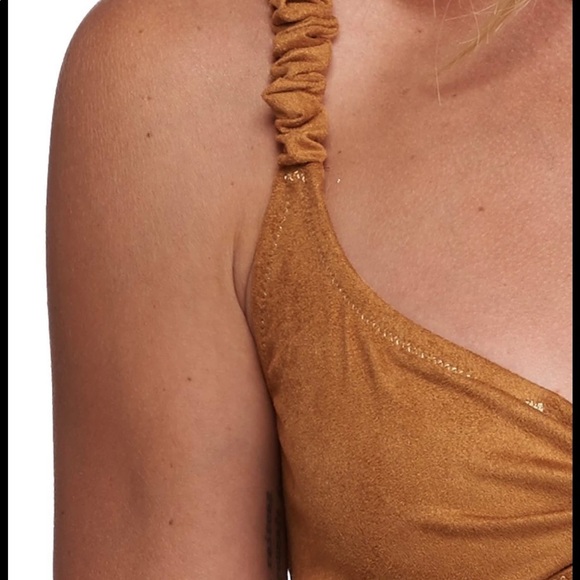 Reina Olga Luca Bikini Set in Tobacco Suede - Picture 5 of 9